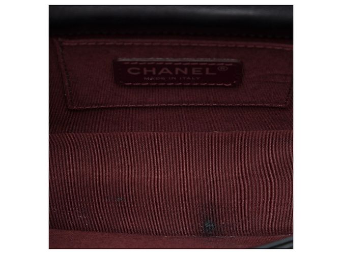 Chanel Boy Brick Horizontal Flap in pelle d'agnello nera e acrilico Nero - vista 4
