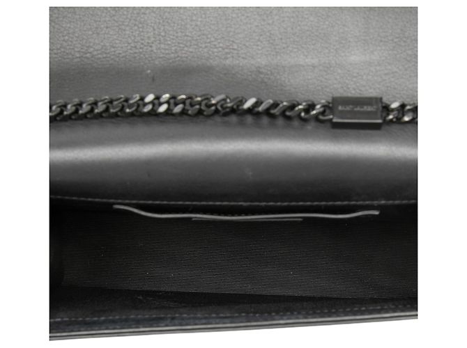 Autre Marque Saint Laurent Black Medium Calfskin Star and Heart Patchwork Monogram Monochrome Kate Crossbody Nero - vista 4