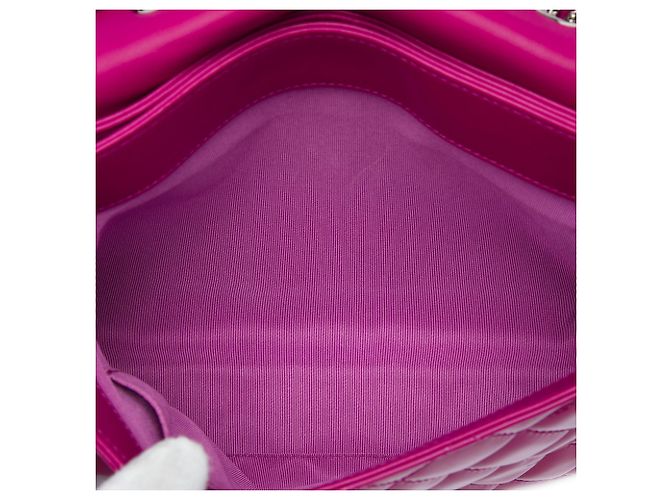 Chanel Pink Large CC Quilted Patent Double Compartment Flap Rosa - vista 4