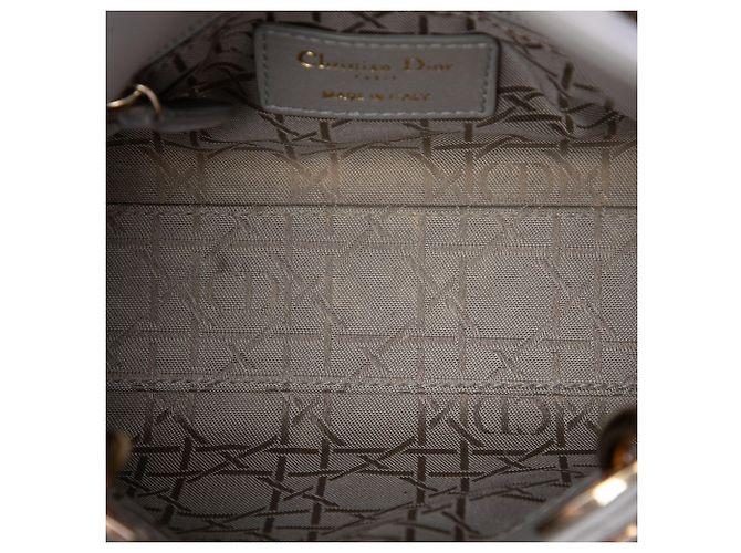 Autre Marque Dior Gray Mini Lambskin Cannage Lady Dior Marrone - vista 4