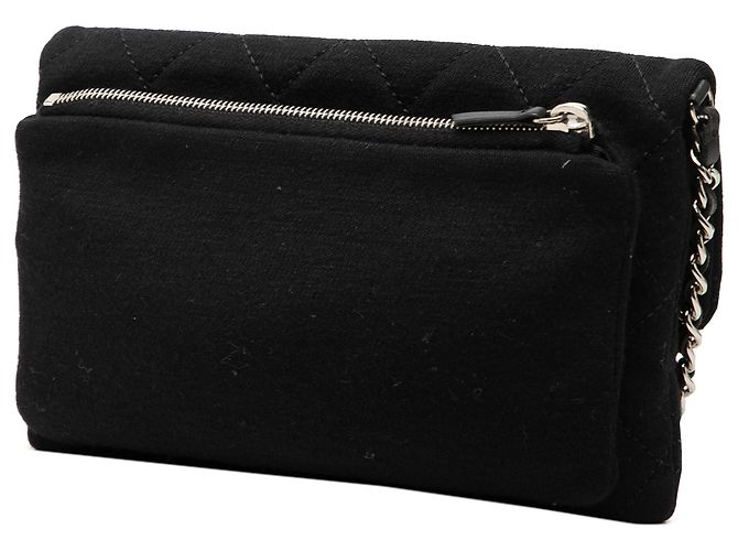 Chanel Black Mini CC Quilted Jersey Flap Schwarz - Ansicht 2