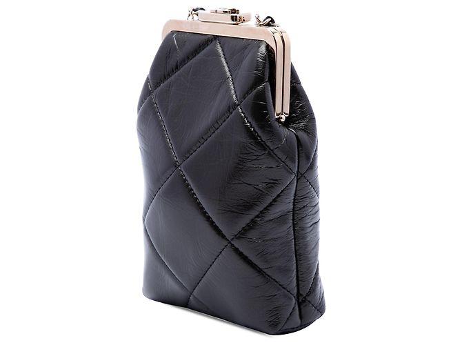 Clutch Chanel Black Small CC Quilted Lambskin Kisslock Frame Clutch Nero - vista 2
