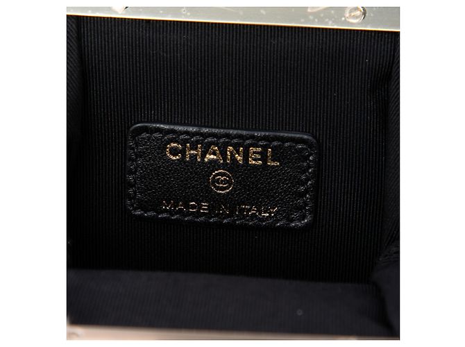 Clutch Chanel Black Small CC Quilted Lambskin Kisslock Frame Clutch Nero - vista 5