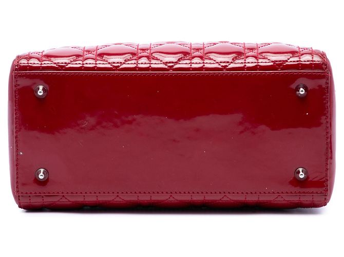 Autre Marque Dior Red Medium Patent Cannage Lady Dior Rosso Bordò - vista 3