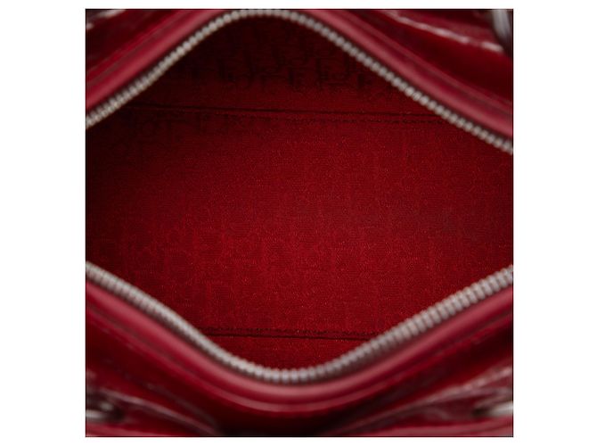 Autre Marque Dior Red Medium Patent Cannage Lady Dior Rosso Bordò - vista 4