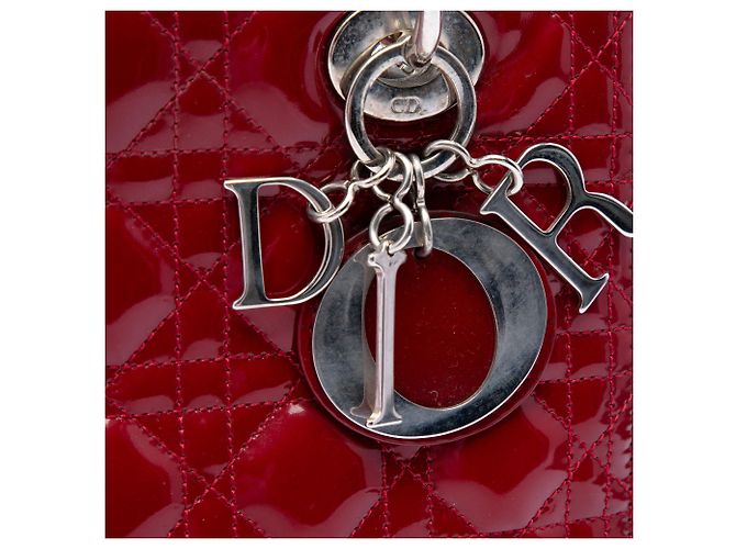 Autre Marque Dior Red Medium Patent Cannage Lady Dior Rosso Bordò - vista 5