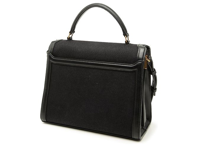 Autre Marque Borsa Cassandra Top Handle Medium in tela nera Saint Laurent Nero - vista 2