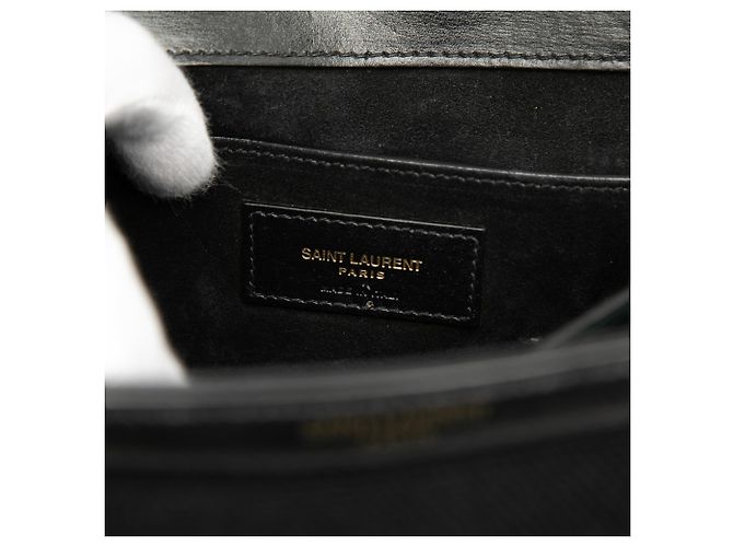 Autre Marque Borsa Cassandra Top Handle Medium in tela nera Saint Laurent Nero - vista 6