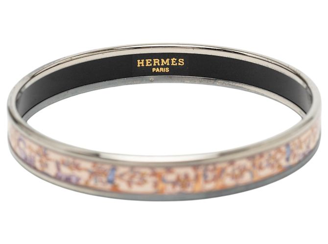 Bracciale rigido Hermès Pink Narrow Enamel Forest Animals 65 Rosa - vista 6