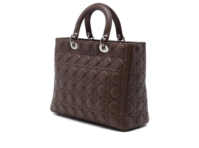 Autre Marque Dior Brown Large Lambskin Cannage Lady Dior Marrone Marrone scuro - vista 2