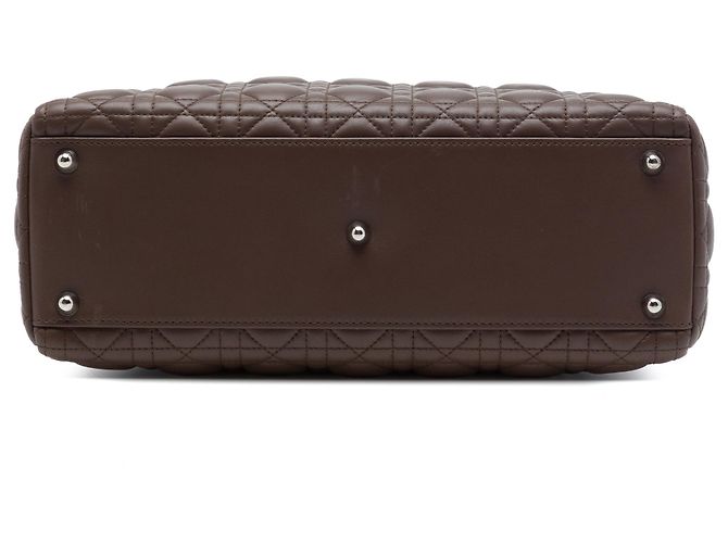 Autre Marque Dior Brown Large Lambskin Cannage Lady Dior Marrone Marrone scuro - vista 3