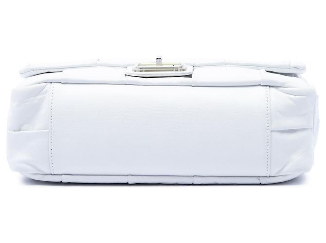 Chanel White Jumbo Lambskin Patchwork Reissue 2.55 Igloo Flap Branco - vista 3
