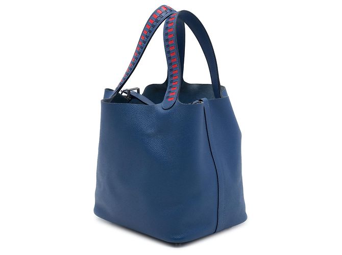 Hermès Blue Epsom Tressage Picotin Lock 22 - vista 2