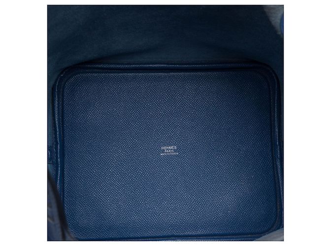 Hermès Blue Epsom Tressage Picotin Lock 22 - vista 4