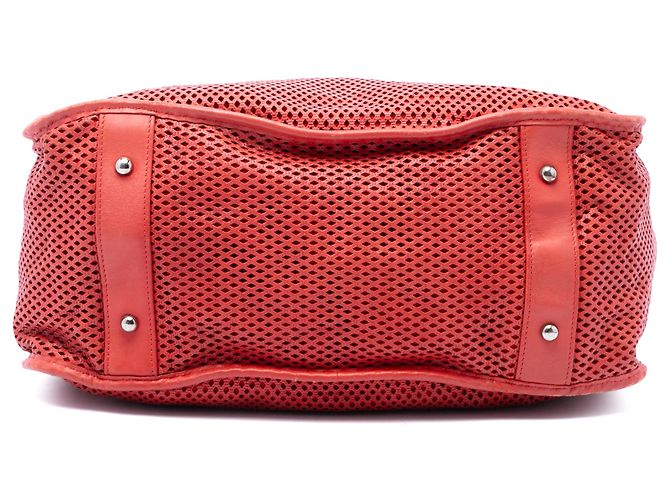 Borsa Tote Chanel Up In The Air in vitello traforato rosso - vista 3
