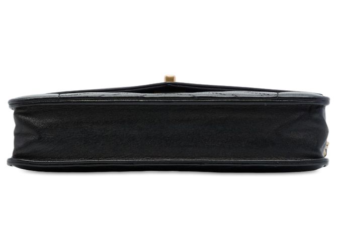 Wallet On Chain Portafoglio Chanel con catena in pelle d'agnello nera matelassé chevron invertito Nero - vista 3