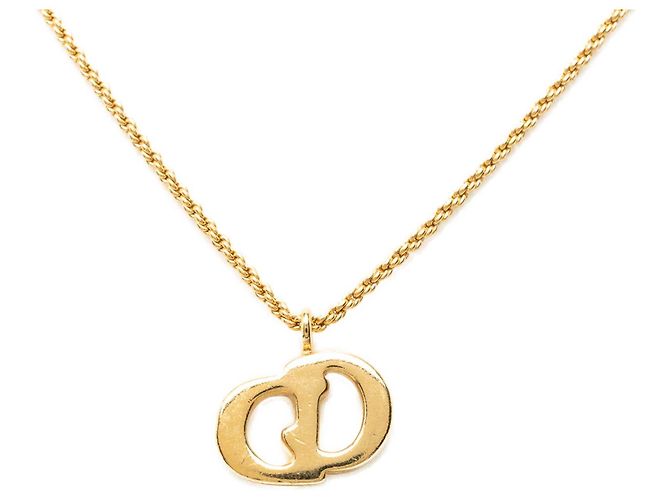 Autre Marque Collana con pendente Dior Gold placcata in oro logo CD D'oro - vista 3