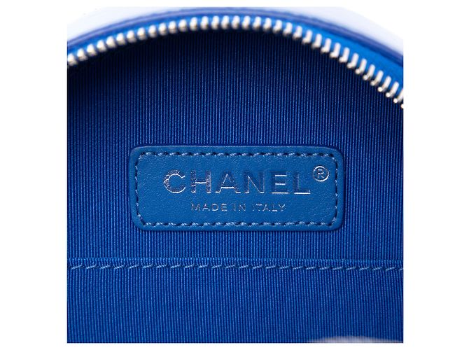 Borsa Chanel Blue CC Patent Round As Earth Bag - vista 5