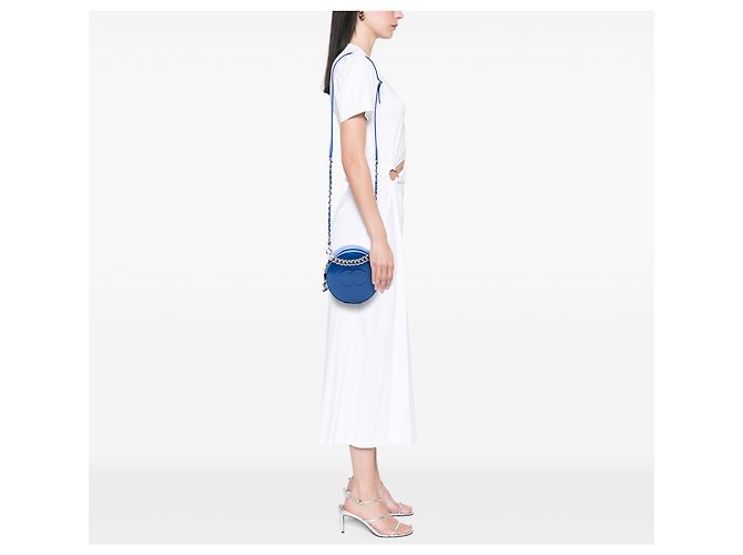 Borsa Chanel Blue CC Patent Round As Earth Bag - vista 6