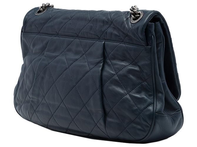 Chanel Blue Quilted Calfskin Coco Pleats Flap Blu navy - vista 2