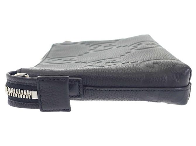 Borsa a tracolla Gucci in pelle di vitello embossed Jumbo GG, nera, piccola Nero - vista 8
