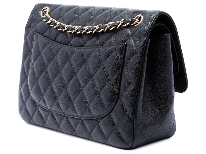 Chanel Black Jumbo Classic Caviar Double Flap Nero - vista 2