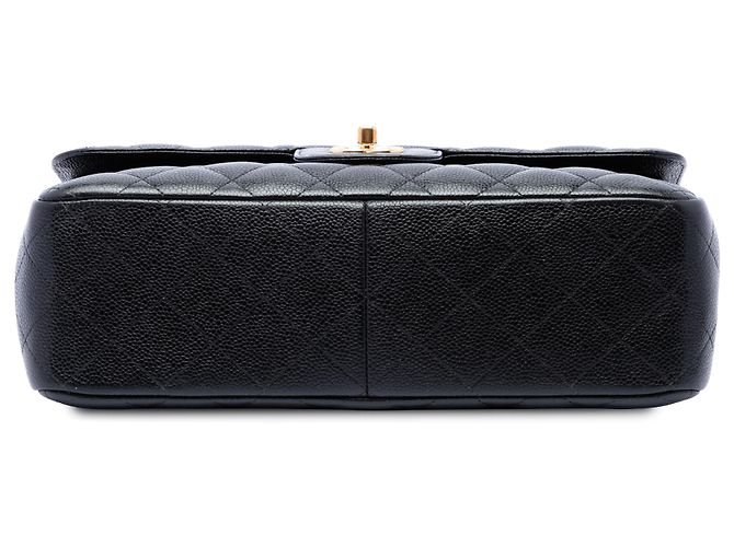 Chanel Black Jumbo Classic Caviar Double Flap Nero - vista 3
