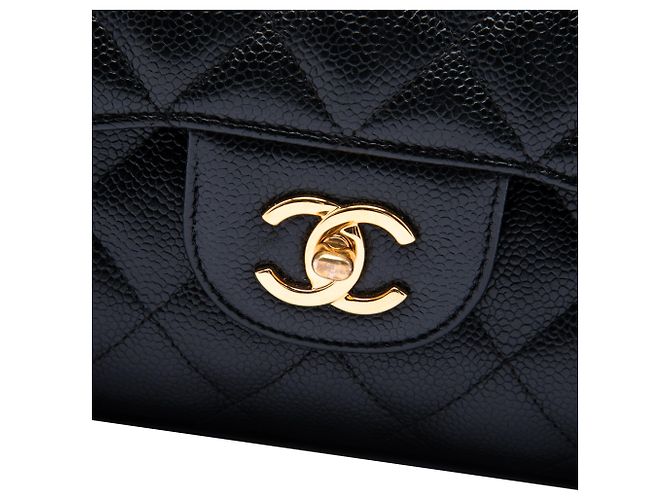 Chanel Black Jumbo Classic Caviar Double Flap Nero - vista 5