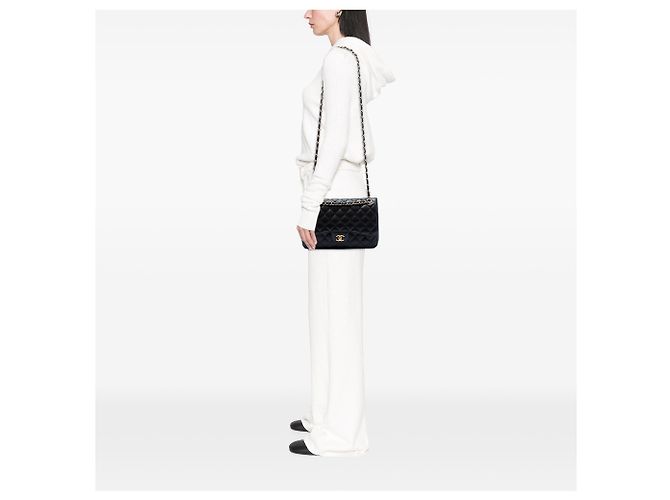 Chanel Black Jumbo Classic Caviar Double Flap Nero - vista 6