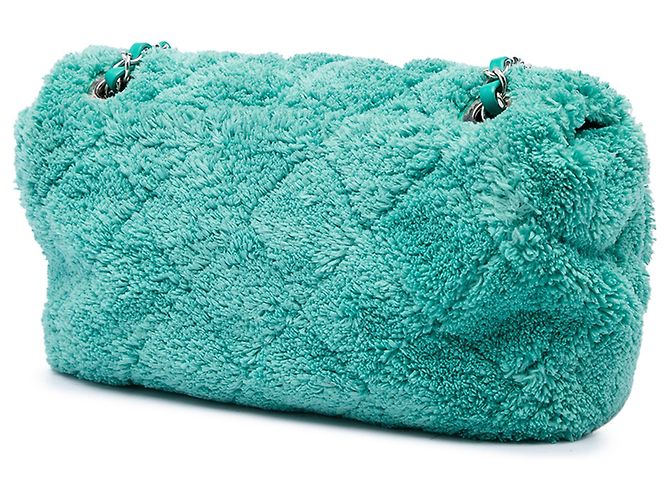 Chanel Green Medium Quilted Terry Cloth Coco Beach Flap Verde - vista 2