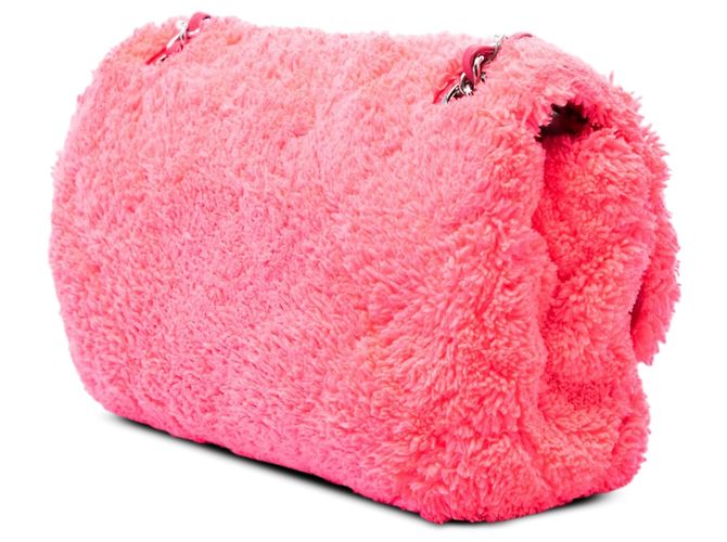 Chanel Pink Medium Quilted Terry Cloth Coco Beach Flap Rosa - vista 2