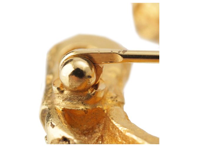 Chanel Gold CC vergoldete Lava-Brosche Golden - Ansicht 6