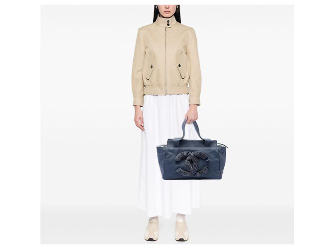 Chanel Blue CC Denim Disc Tote Blau - Ansicht 6