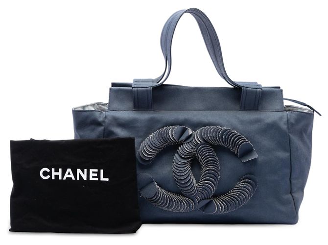 Chanel Blue CC Denim Disc Tote Blau - Ansicht 7