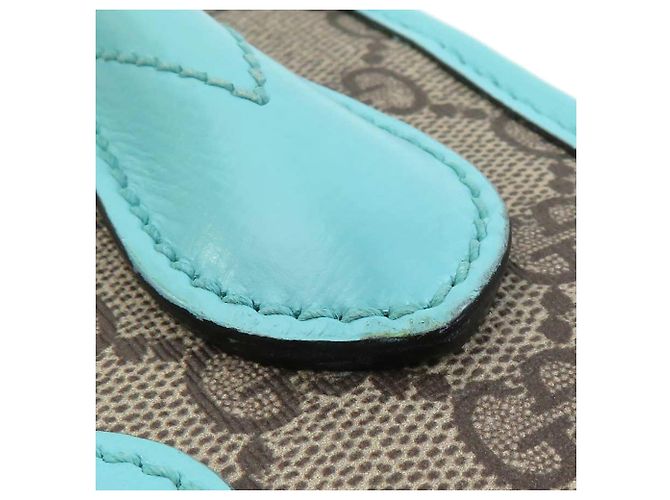 Borsa Satchel Gucci Beige Mini GG Supreme Web Tiger Retro Interlocking G Blu chiaro - vista 12