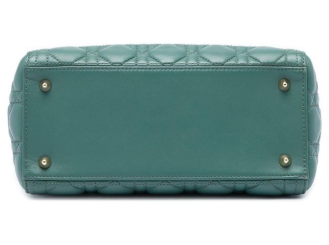 Autre Marque Dior Green Medium Lambskin Cannage Lady Dior Verde Verde scuro - vista 3