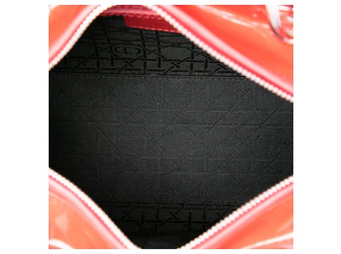 Autre Marque Dior Red Medium Patent Cannage Lady Dior Rosso - vista 4