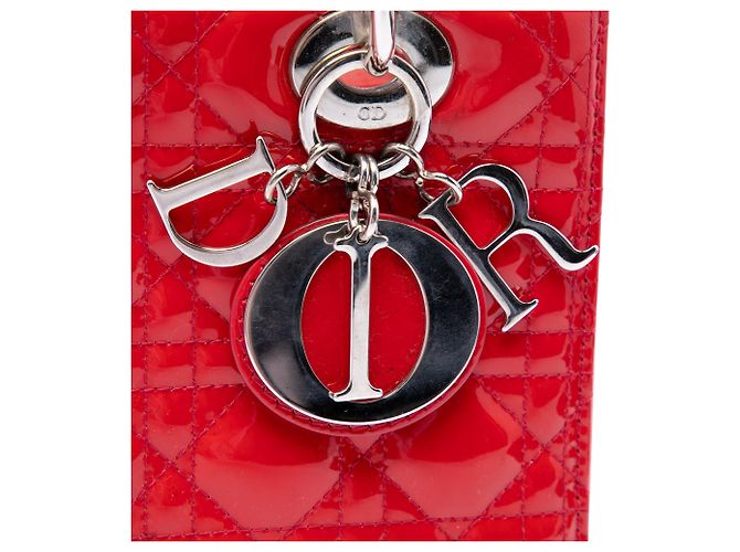 Autre Marque Dior Red Medium Patent Cannage Lady Dior Rosso - vista 5