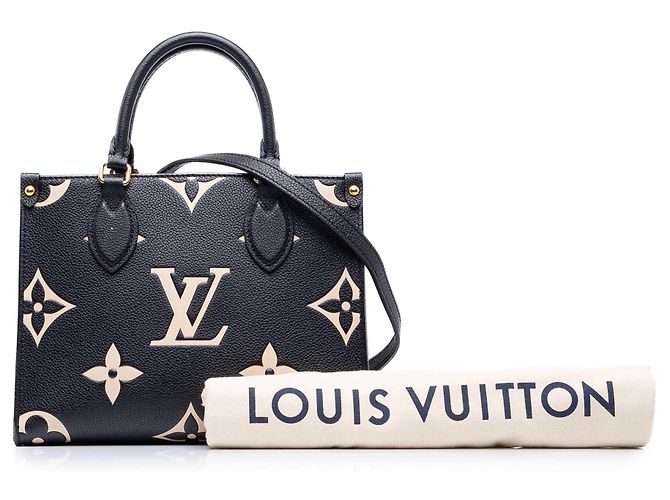 Louis Vuitton Black Bicolor Monogram Empreinte Giant Onthego PM Nero - vista 7