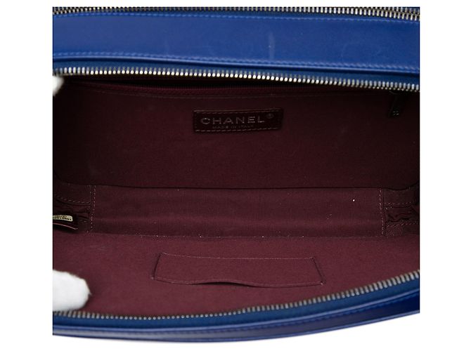 Borsa Camera Chanel Blue Large Quilted Lambskin Coco Boy Blu scuro - vista 5