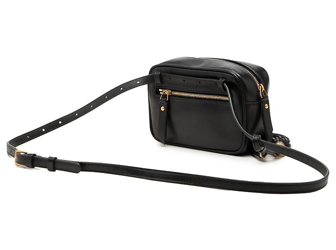 Autre Marque Borsa cintura Lou Saint Laurent in pelle di vitello nera chevron, monogramma e nappa Nero - vista 2