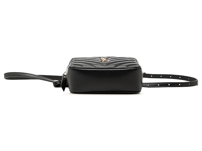 Autre Marque Borsa cintura Lou Saint Laurent in pelle di vitello nera chevron, monogramma e nappa Nero - vista 3