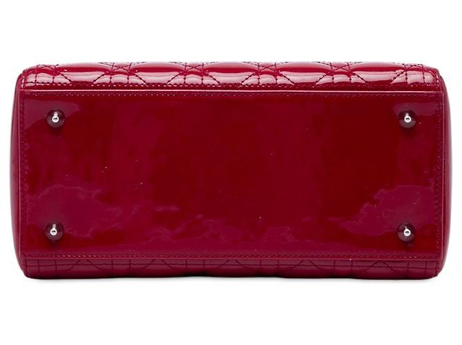 Autre Marque Dior Red Medium Patent Cannage Lady Dior Rosso Bordò - vista 3