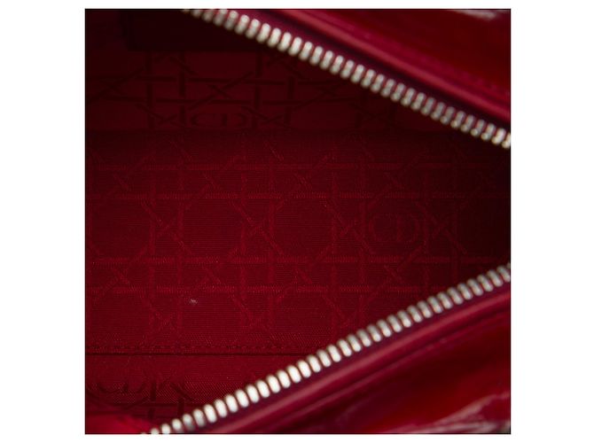 Autre Marque Dior Red Medium Patent Cannage Lady Dior Rosso Bordò - vista 4