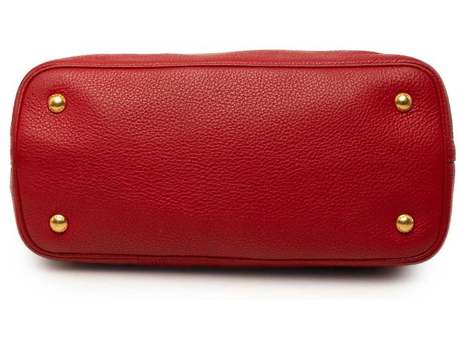 Prada Red Vitello Daino Offene Convertible Tote Rot - Ansicht 3