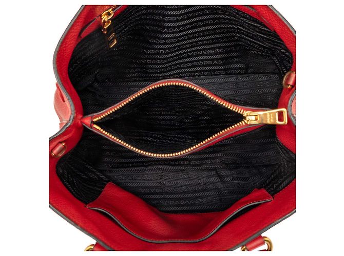 Prada Red Vitello Daino Offene Convertible Tote Rot - Ansicht 4