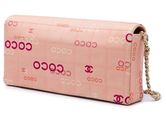 Chanel Pink CC Chocolate Bar Canvas Logo East West Flap Rosa - vista 2