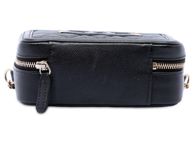Clutch Vanity Chanel Black Caviar CC Filigree con catena Nero - vista 3