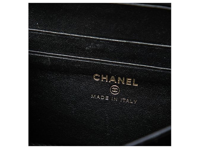 Clutch Vanity Chanel Black Caviar CC Filigree con catena Nero - vista 5