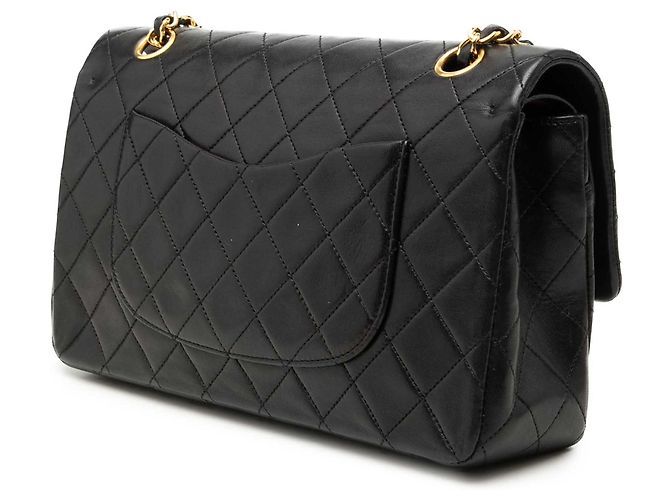 Chanel Black Medium Classic Lambskin Double Flap Nero - vista 2